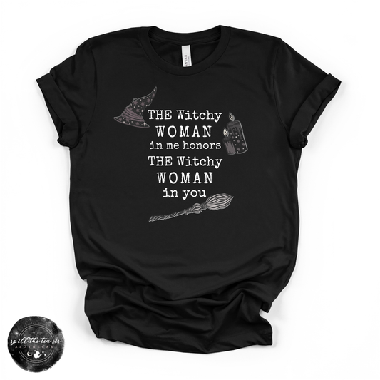 The Witchy Woman in Me White Tee ( WHITE DESIGN) | Witchy Graphic T-Shirt