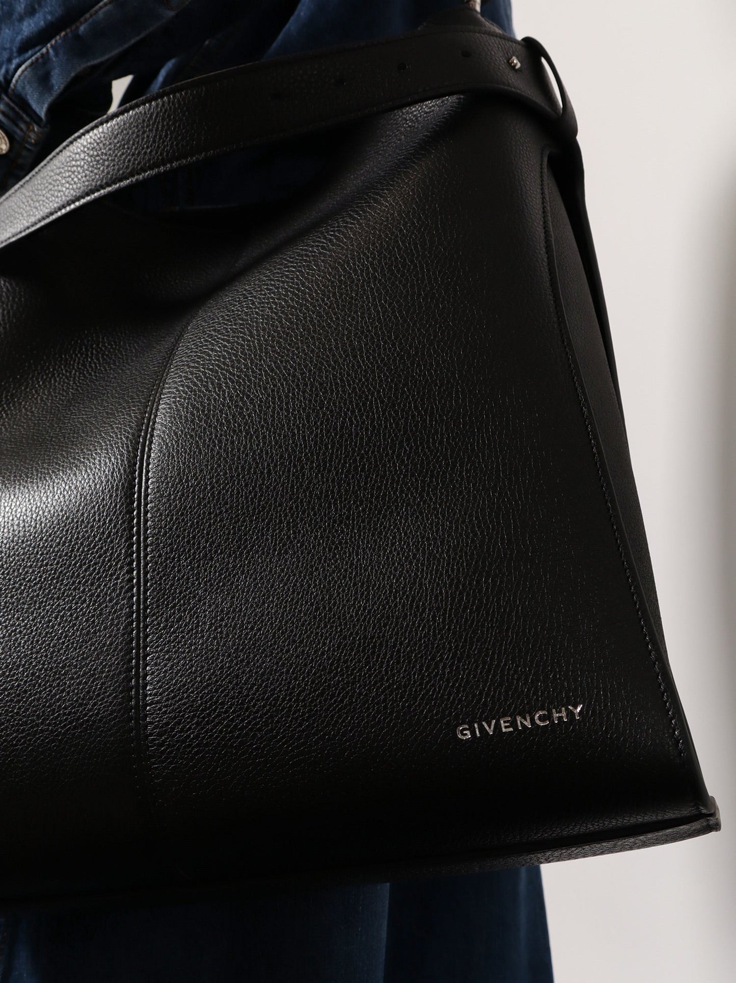Belted Leather Shoulder Bag