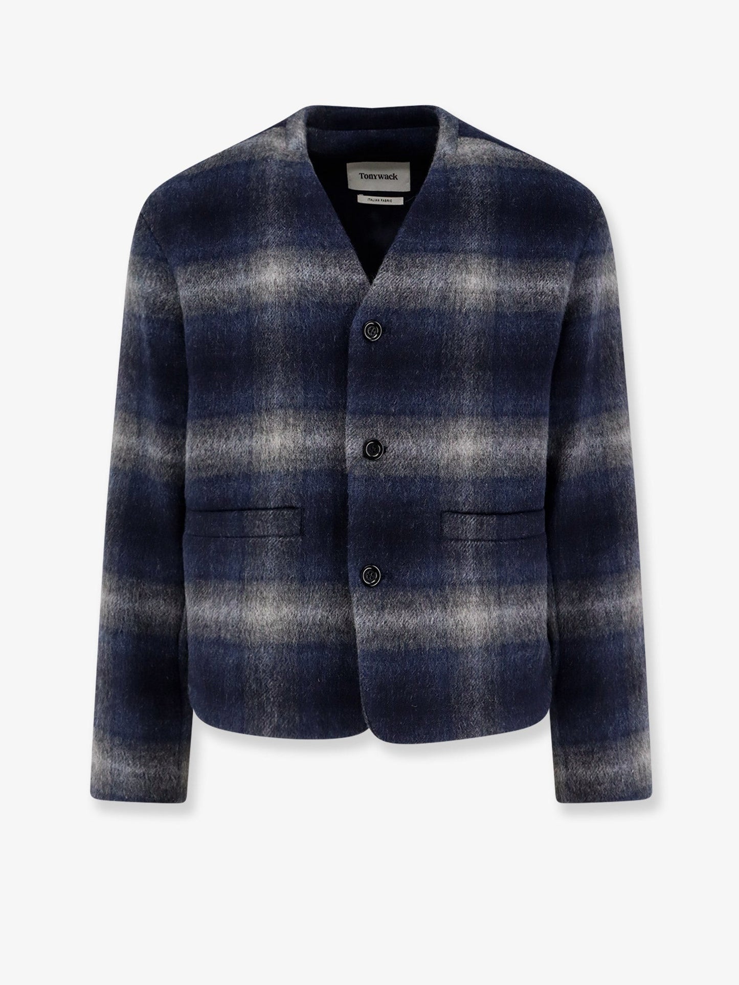 Checked V-Neck Blazer