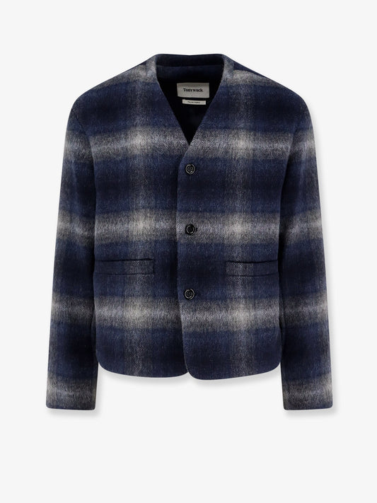 Checked V-Neck Blazer