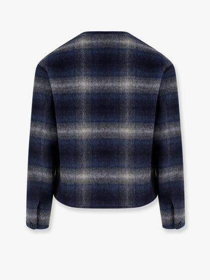 Checked V-Neck Blazer