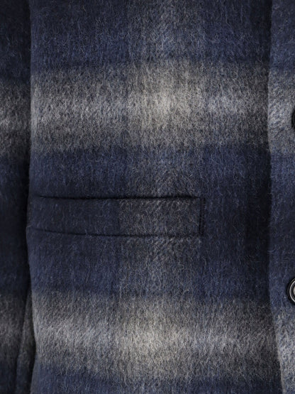 Checked V-Neck Blazer