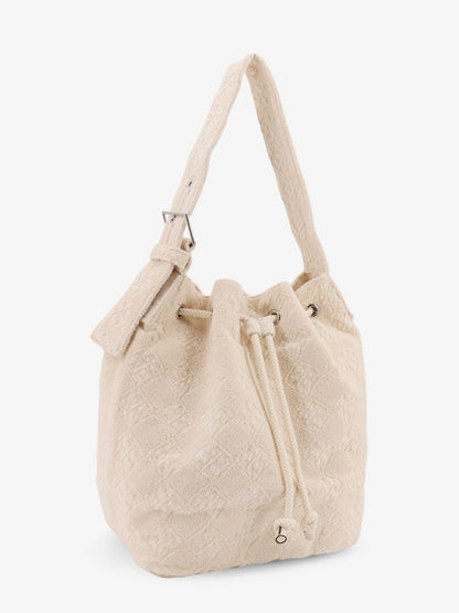 T Monogram Terry Canvas Bucket Bag