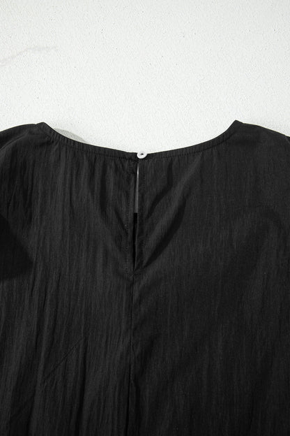 Threaded Pear Amani Short Sleeve Textured Blouse