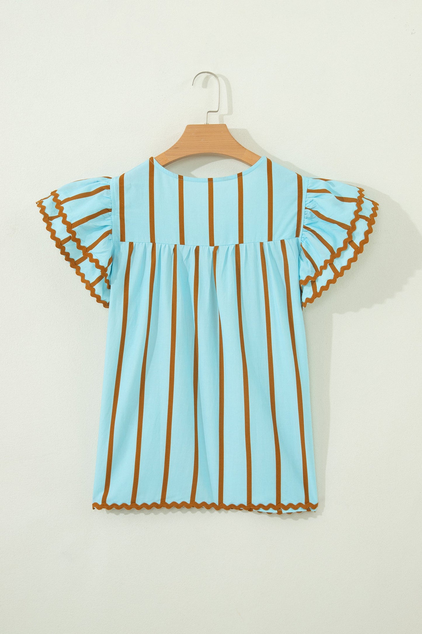Threaded Pear Malaysia Ruffled Short Sleeve Blouse