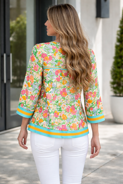 Threaded Pear Adley Puff Sleeve Babydoll Blouse