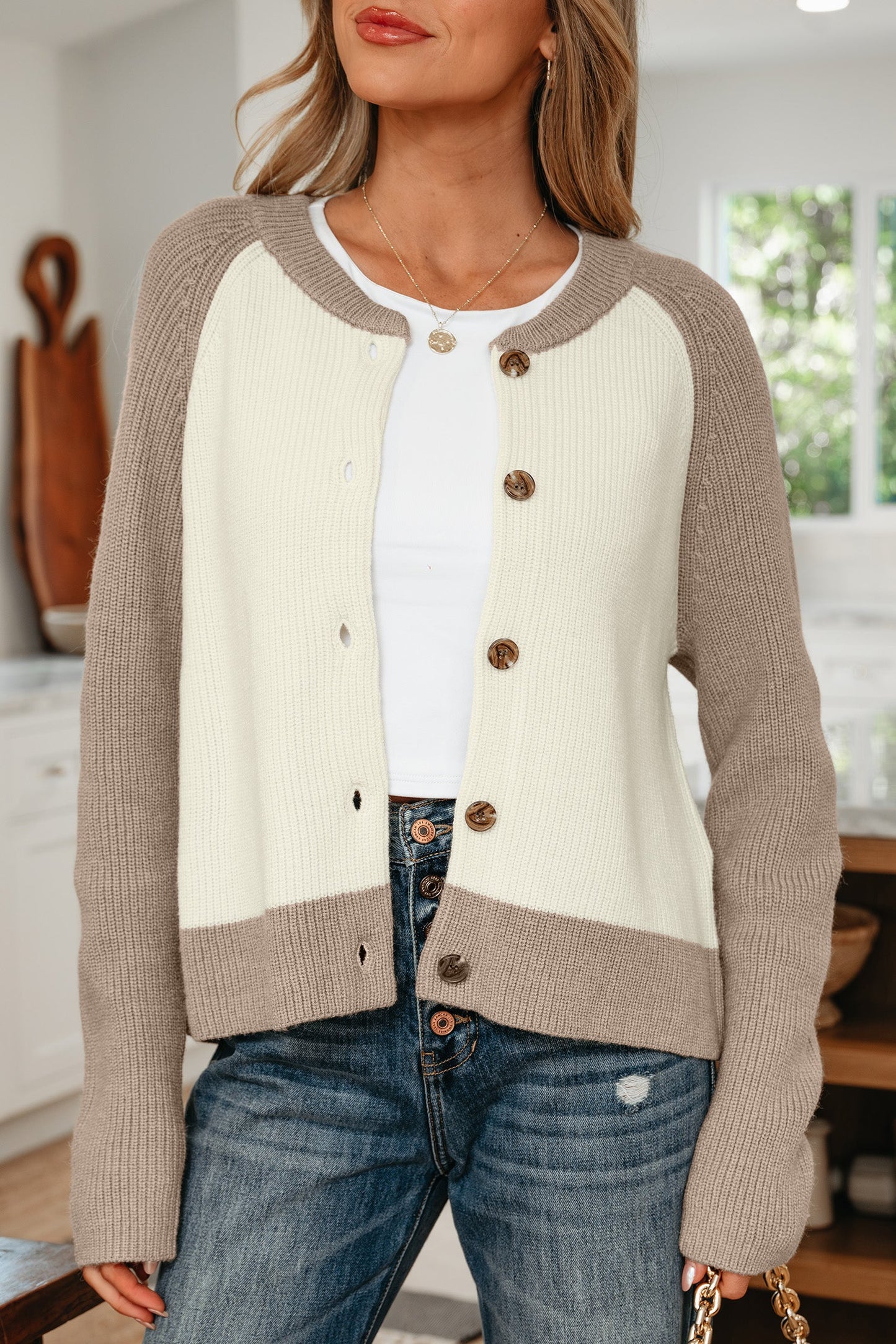 Threaded Pear Maryam Ribbed Knit Down Sweater