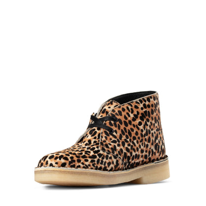 Clarks Women's Desert Boot Leopard Print Pony Booties