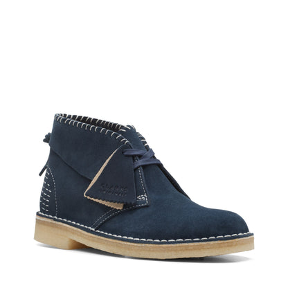 Clarks Women's Desert Boot Navy Sashiko Booties