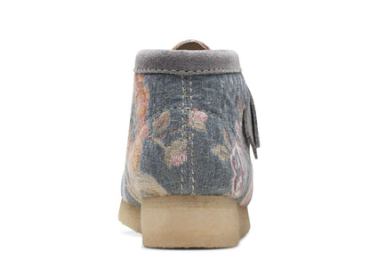 Clarks Women's Wallabee Boot Blue Floral Booties
