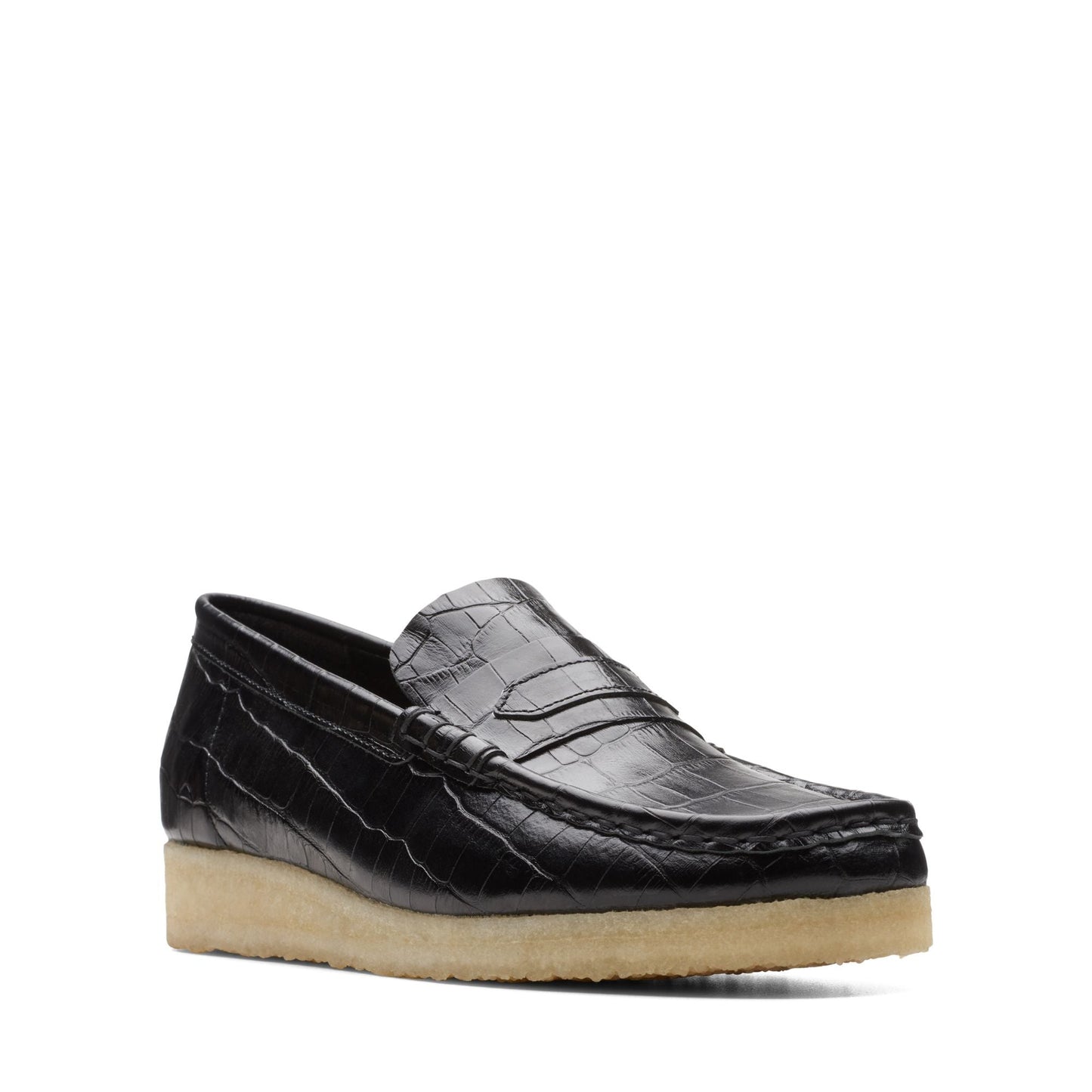 Clarks Women's Wallabeeloafer Black Croc Loafers