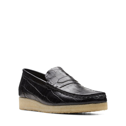 Clarks Women's Wallabeeloafer Black Croc Loafers