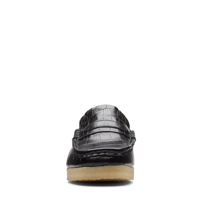 Clarks Women's Wallabeeloafer Black Croc Loafers