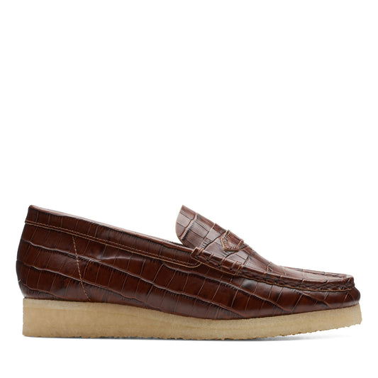Clarks Women's Wallabeeloafer Brown Croc Loafers