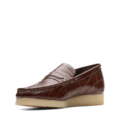 Clarks Women's Wallabeeloafer Brown Croc Loafers