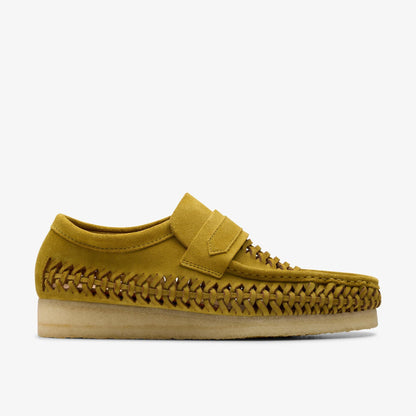 [26175778] Mens Clarks Wallabee Weave Loafer 'olive Suede'