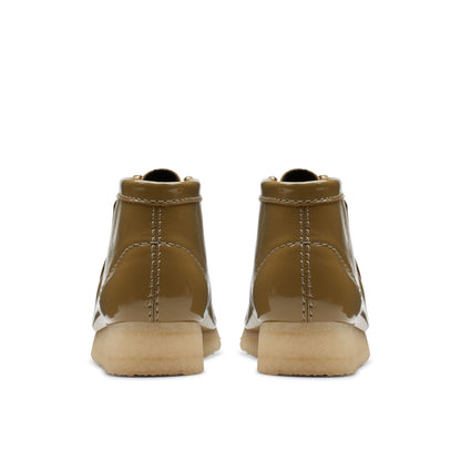 Clarks Women's Wallabee Boot Dark Olive Pat Booties