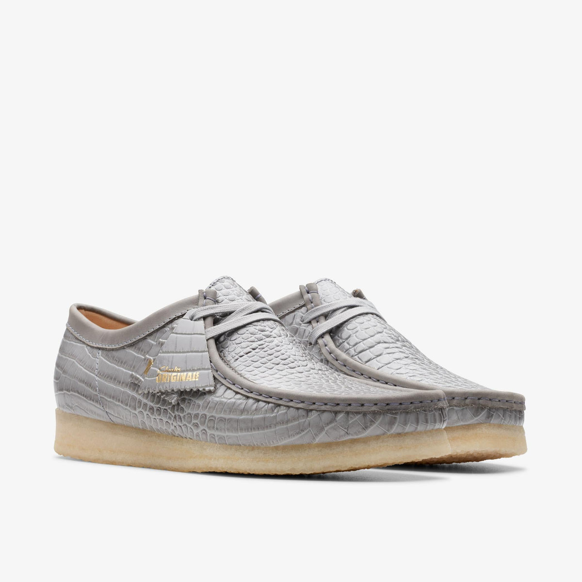 Clarks Men's Wallabee Print - Grey Crocodile Print