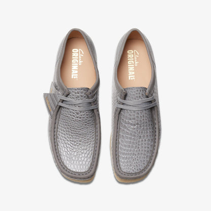 Clarks Men's Wallabee Print - Grey Crocodile Print