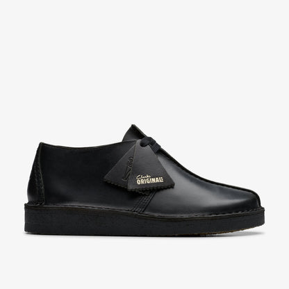 Clarks Womens Desert Trek - Black Smooth Leather