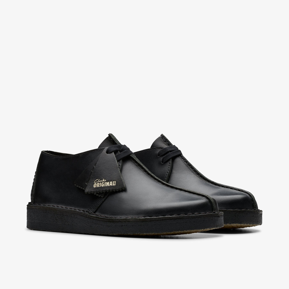 Clarks Womens Desert Trek - Black Smooth Leather
