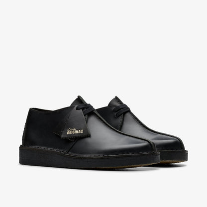 Clarks Womens Desert Trek - Black Smooth Leather