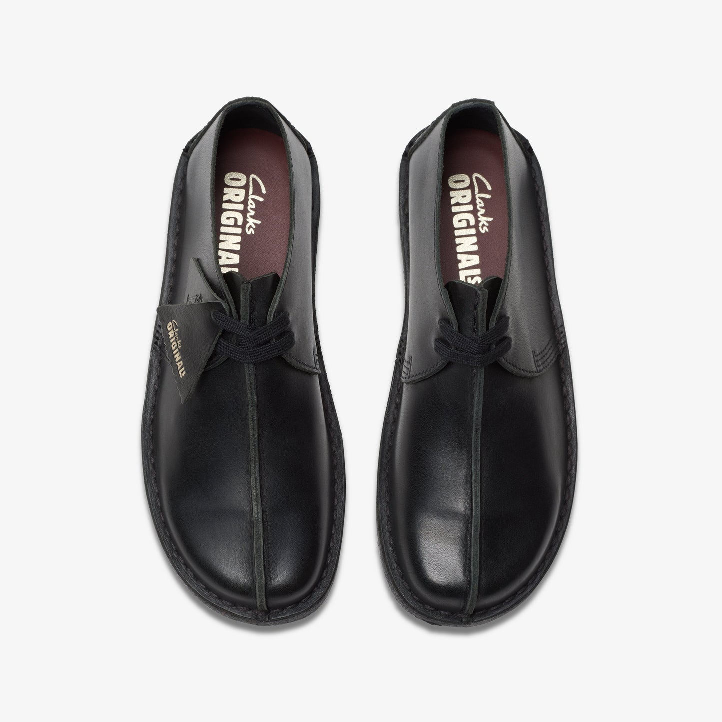Clarks Womens Desert Trek - Black Smooth Leather