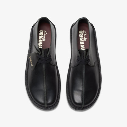 Clarks Womens Desert Trek - Black Smooth Leather