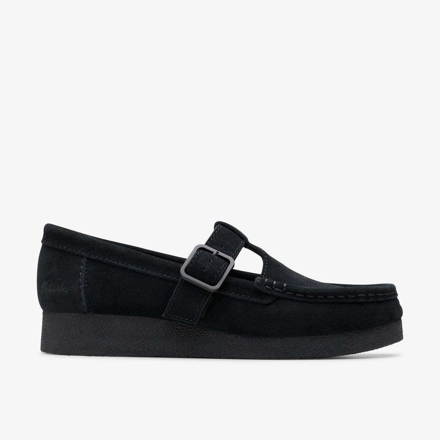 Clarks Womens Wallabee Evo Bar - Black Suede