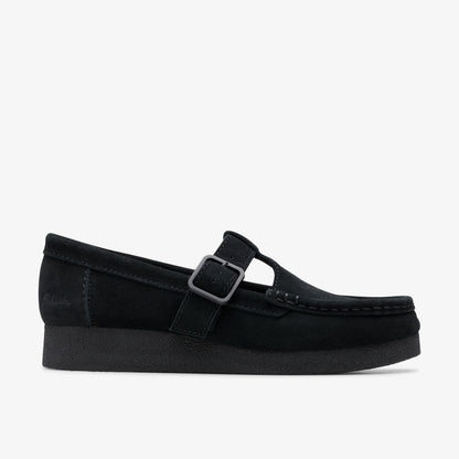Clarks Womens Wallabee Evo Bar - Black Suede