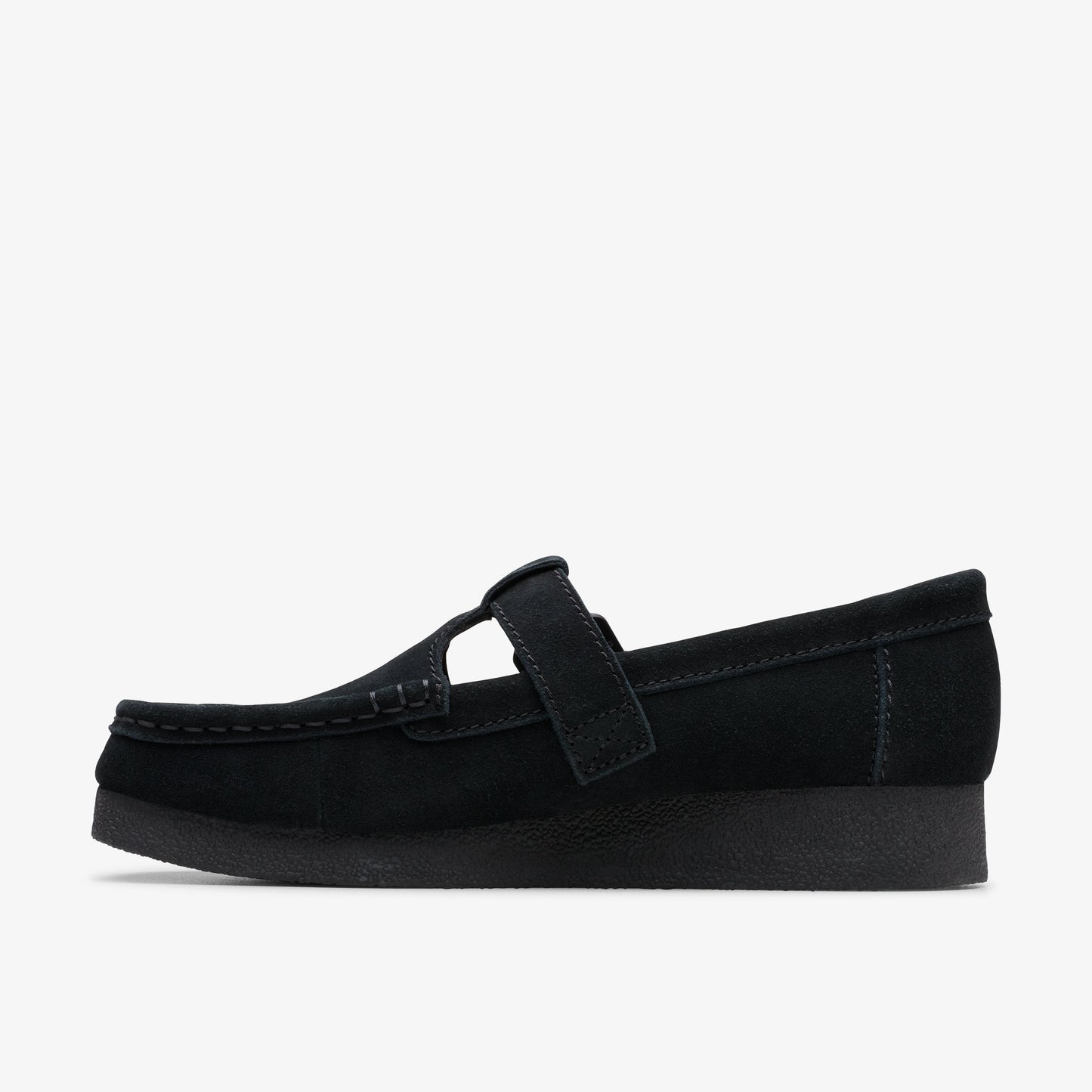 Clarks Womens Wallabee Evo Bar - Black Suede
