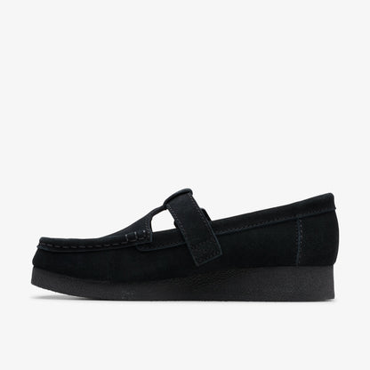 Clarks Womens Wallabee Evo Bar - Black Suede
