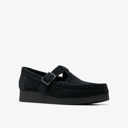 Clarks Womens Wallabee Evo Bar - Black Suede