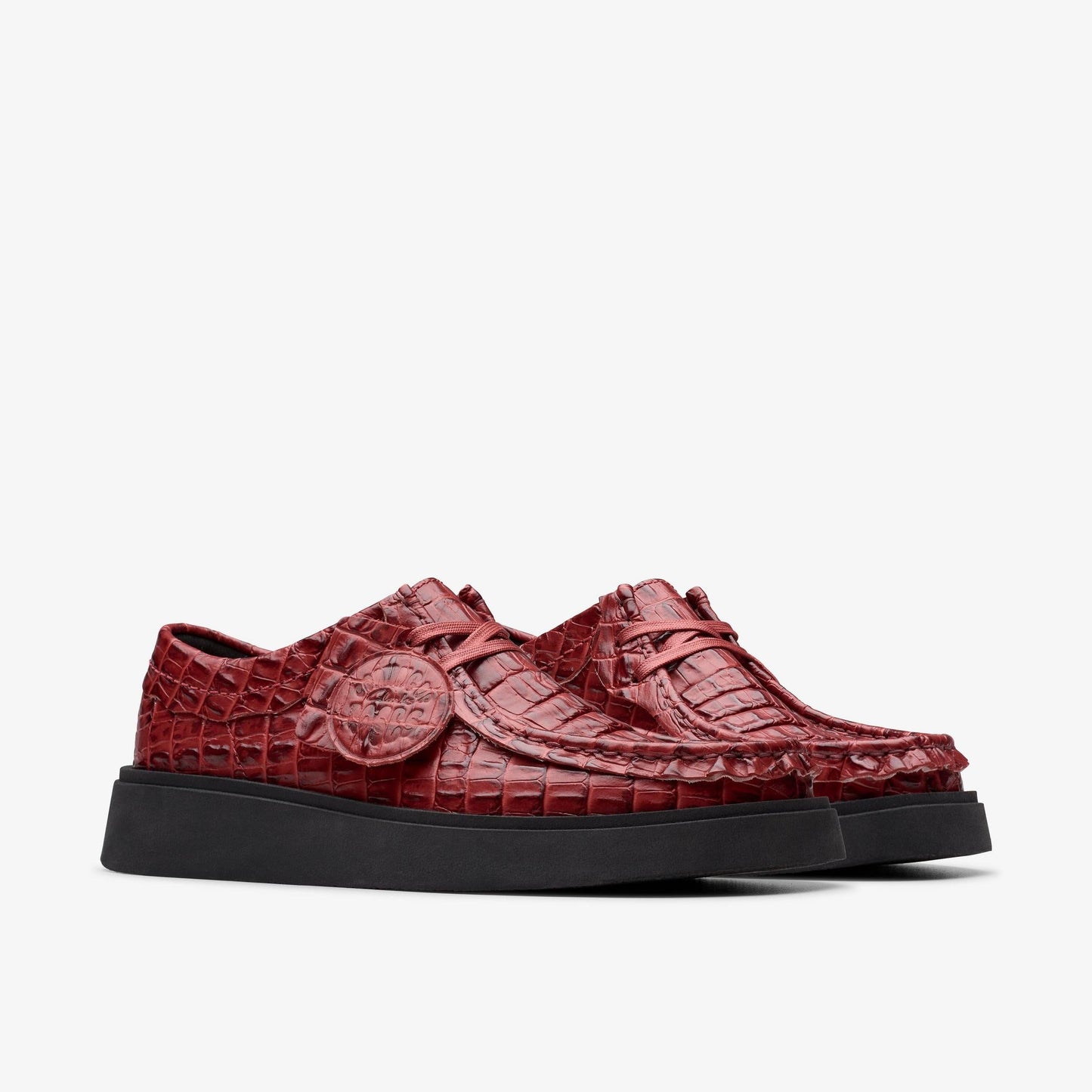 [26183330] Mens Clarks X Martine Rose Torview Croc Embossed Lace up