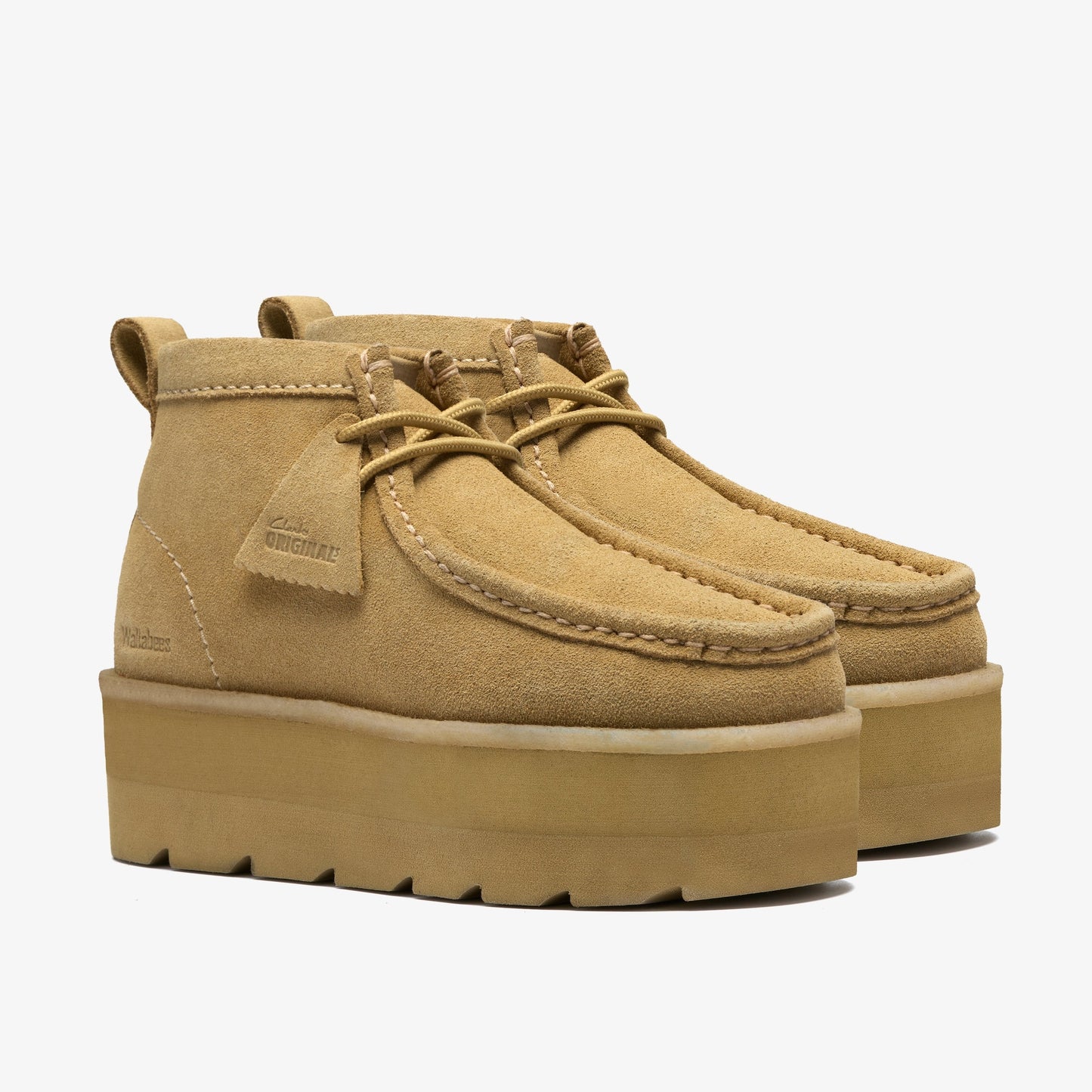 Clarks Womens Meare Wallabee Elvtd - Maple Suede