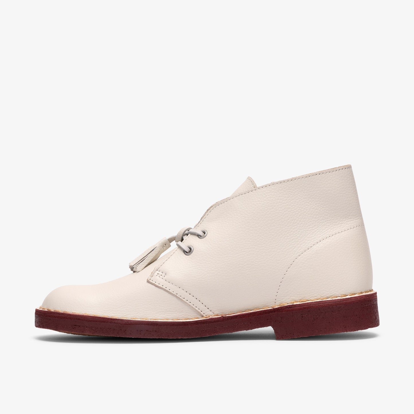 Clarks Mens Desert Boot - White Leather