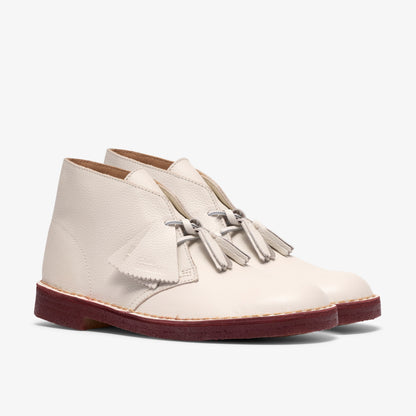 Clarks Mens Desert Boot - White Leather