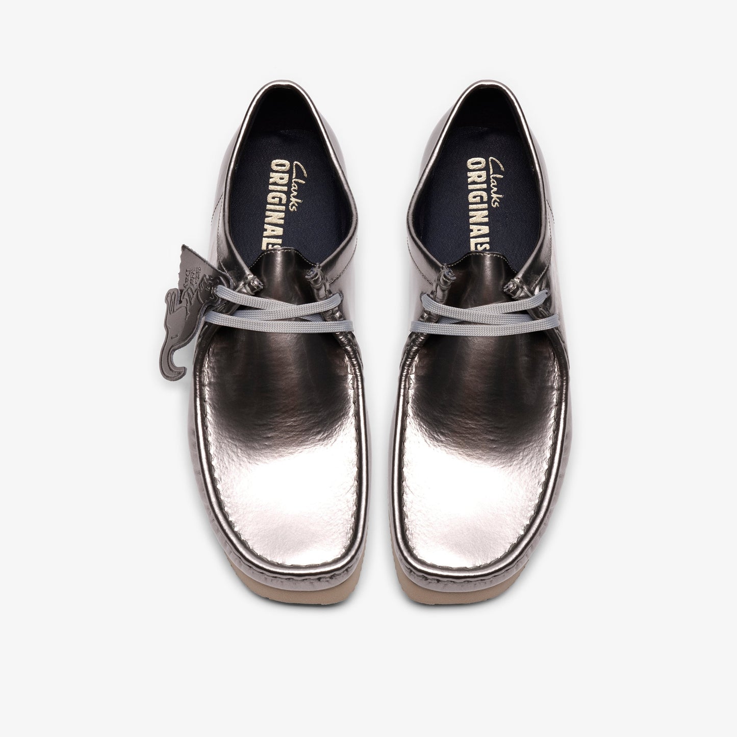 Clarks Mens Wallabee 2604 - Silver Patent