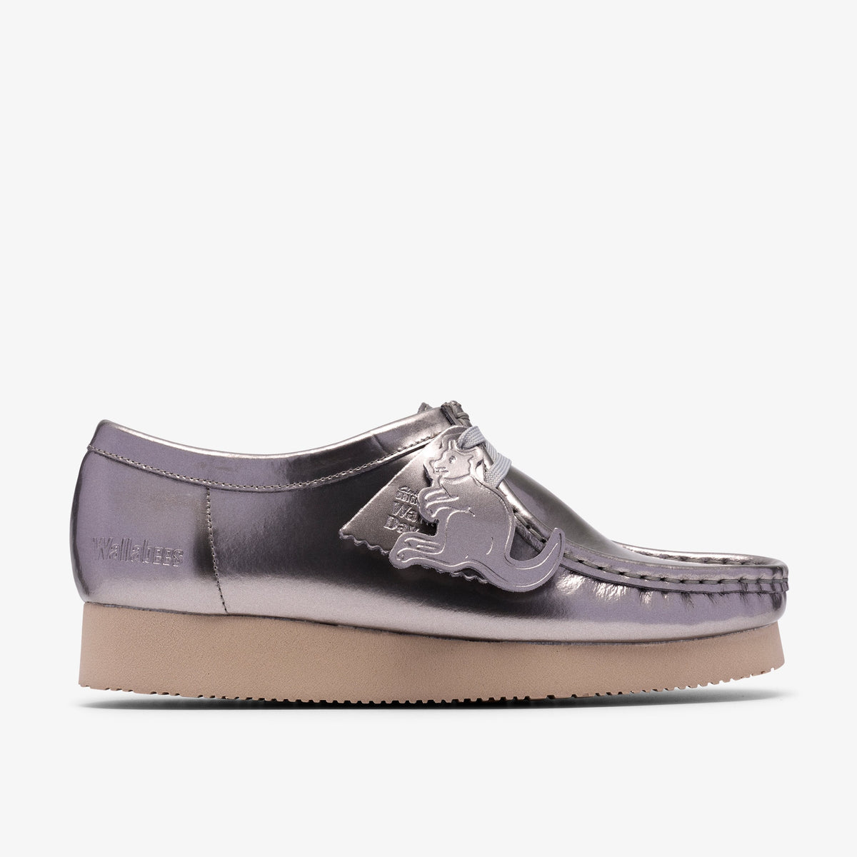 Clarks Womens Wallabee 2604 - Silver Patent