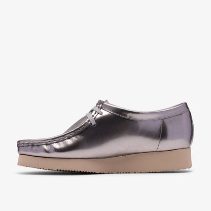 Clarks Womens Wallabee 2604 - Silver Patent