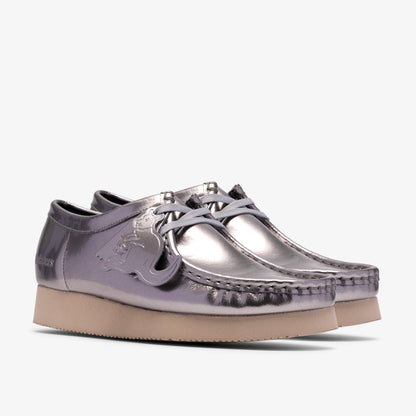Clarks Womens Wallabee 2604 - Silver Patent
