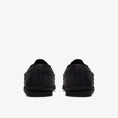 Clarks Mens Godney Boat - Black Leather