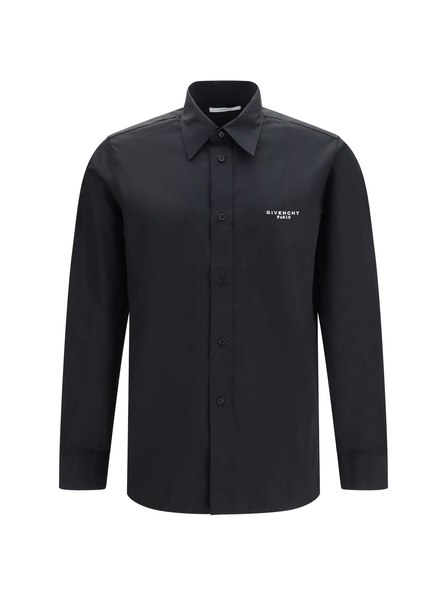 Shirt Poplin Embroidered Black