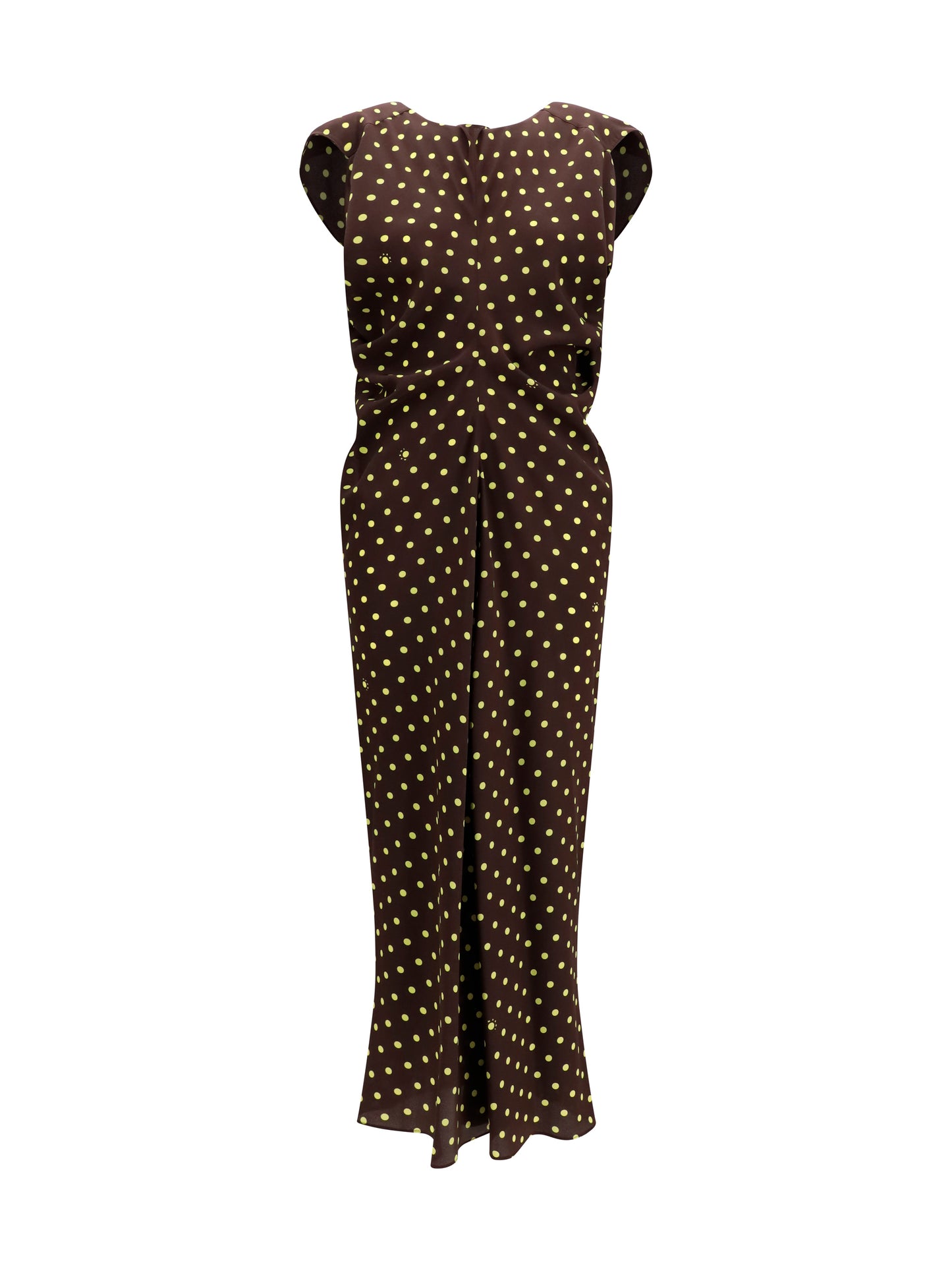 Dress Crepe Polka Dot Sadelle Brown