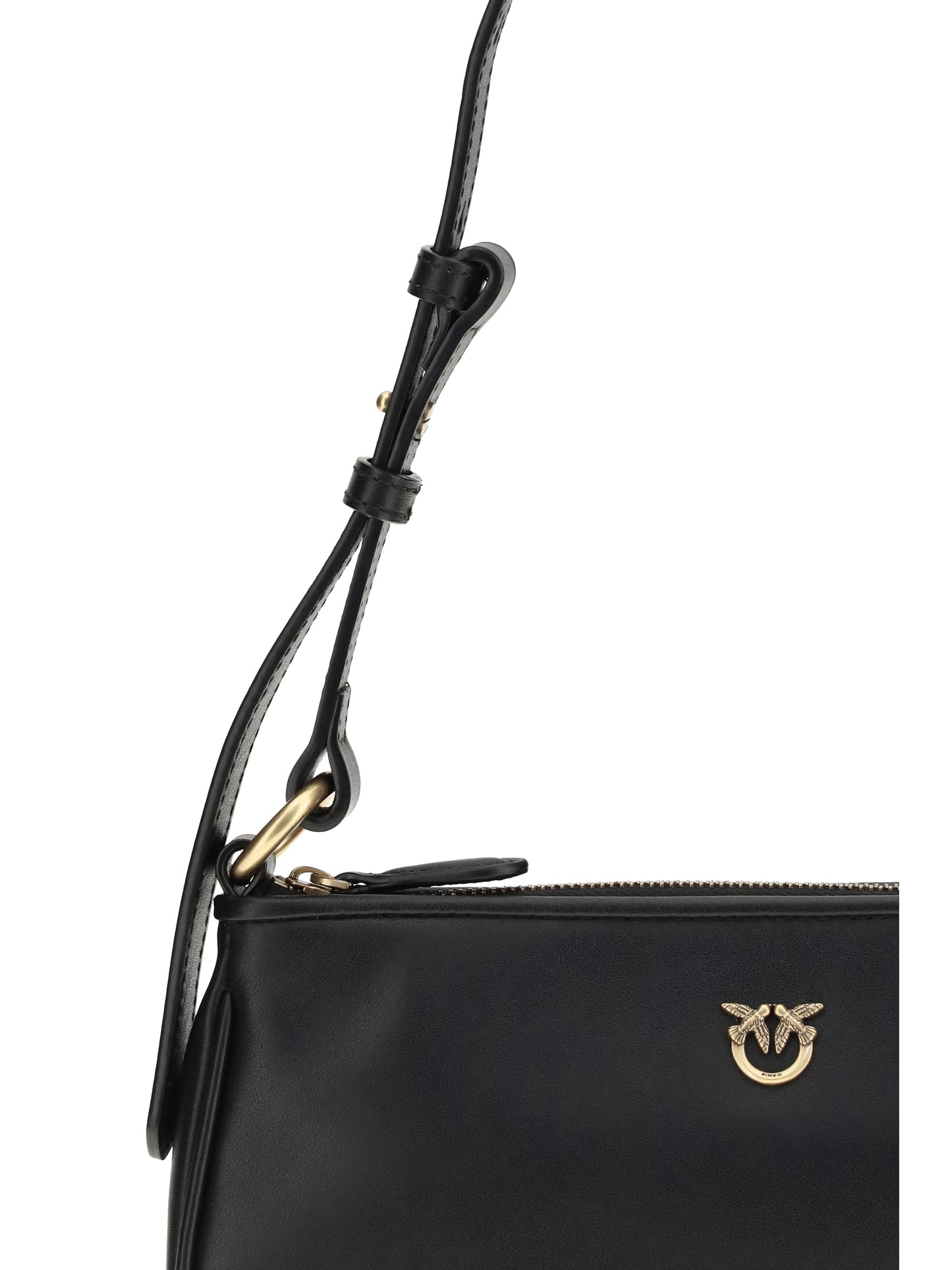 Shoulder Bag Mini Half Moon Black/Antique Gold