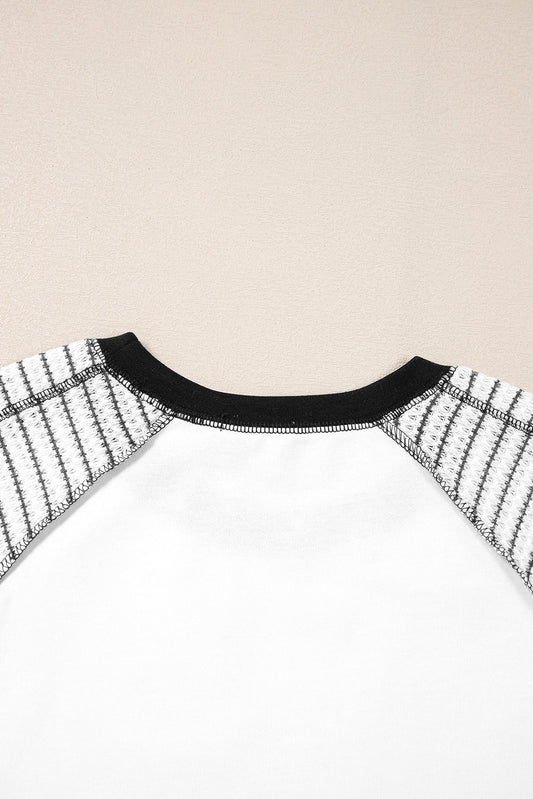 Threaded Pear Alaia Sleeve Raglan Patchwork Top