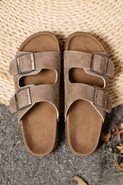 Threaded Pear Riley Faux Suede Platform Slippers