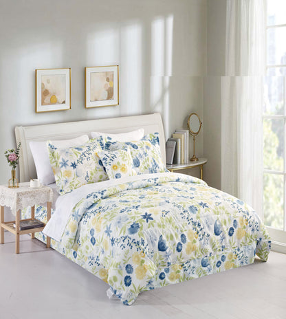 Green Blue Floral-