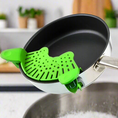 🍝 Universal Silicone Clip-On Pot Strainer