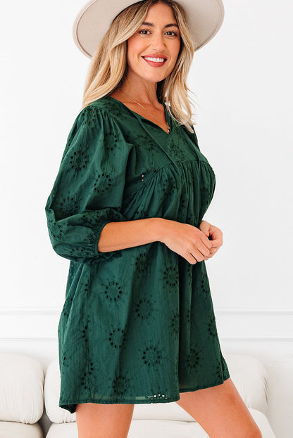 Threaded Pear Beth Sleeve Swing Mini Dress